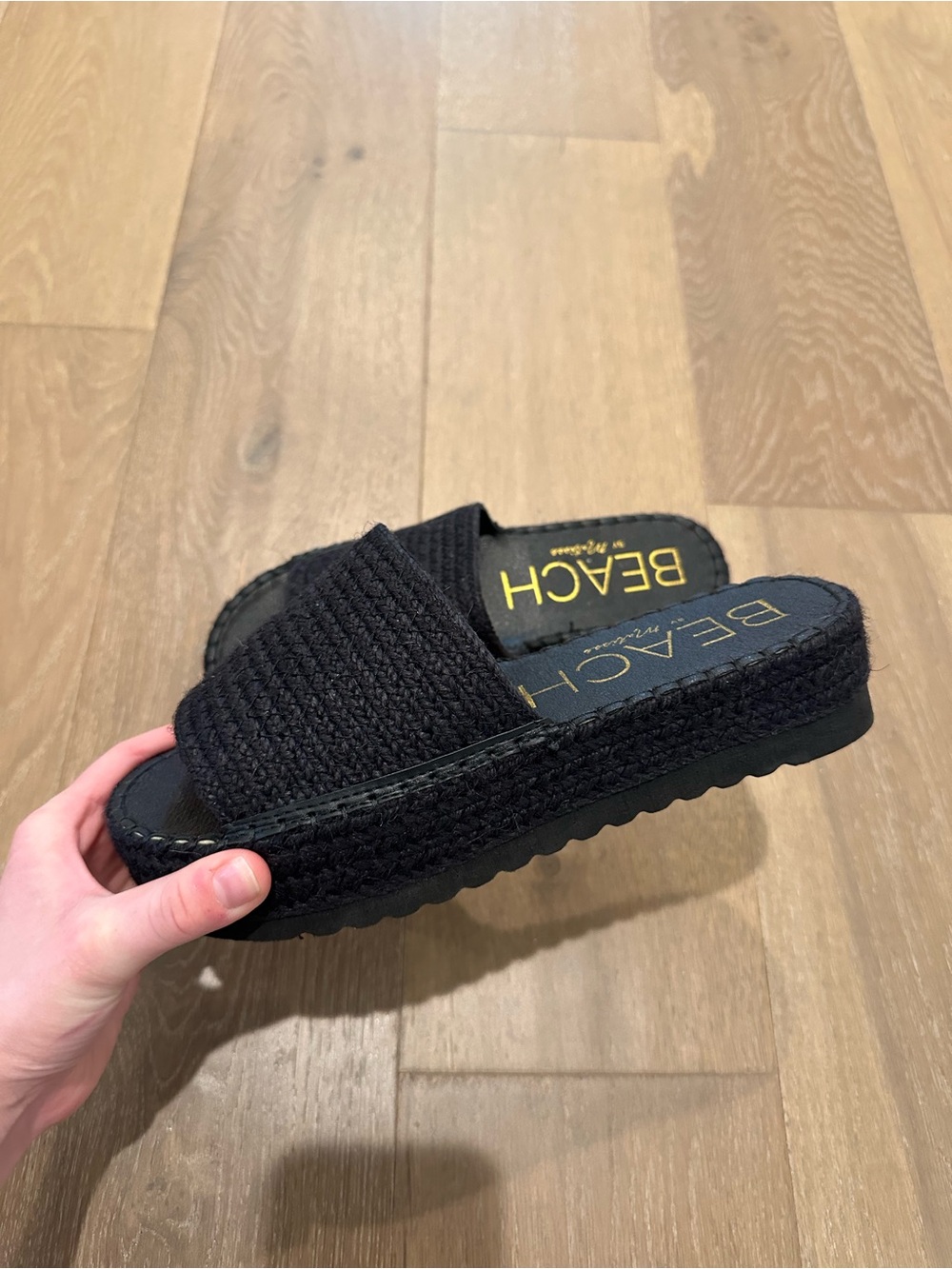 Kids Black Slide Sandals